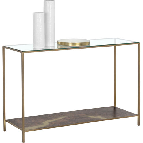 Concord 48 X 16.25 inch Clear / Antique Brass Console Table
